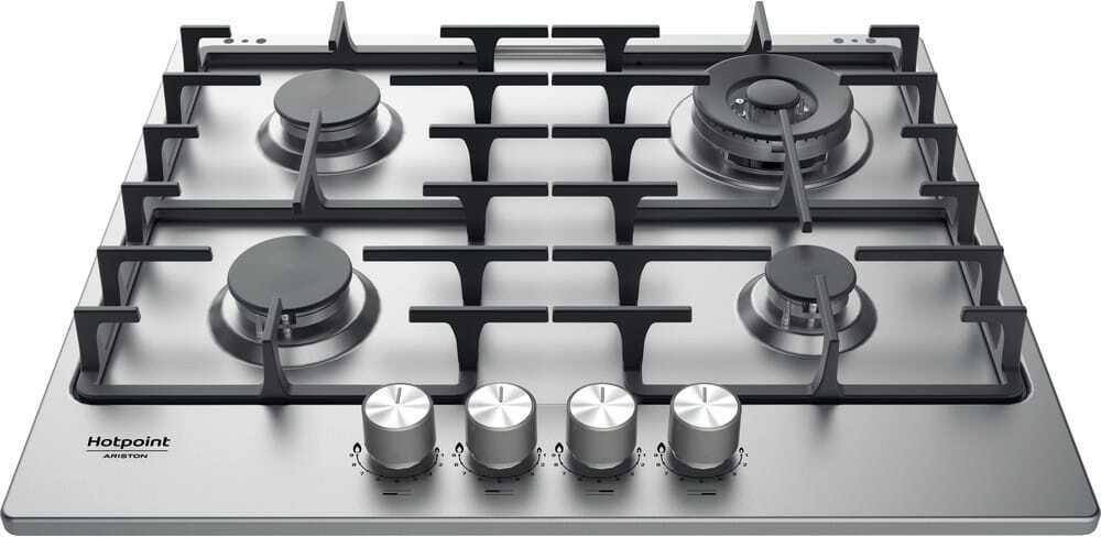 Hotpoint Ariston Piano Cottura 4 Fuochi a Gas Larghezza 59 cm Inox PPH 60G DF/IX