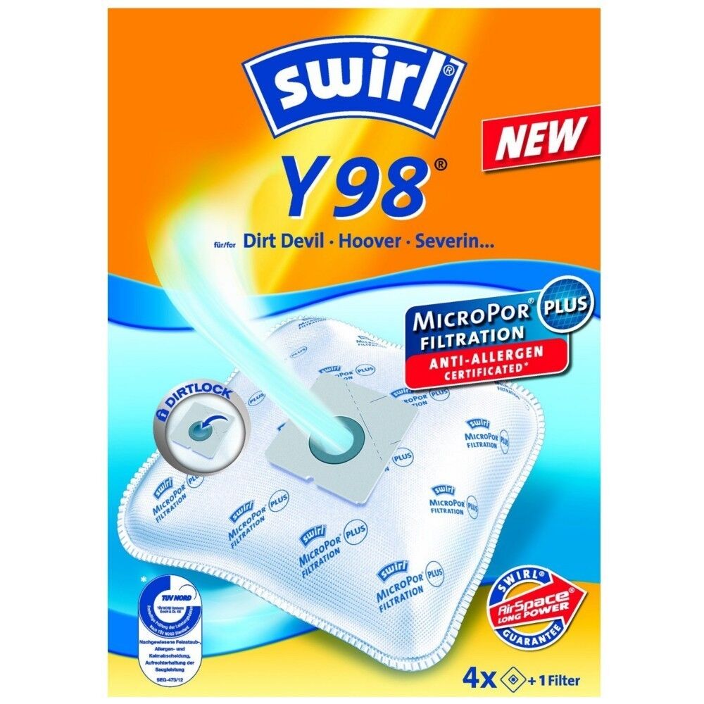 SWIRL Y98 4 SACCHETTI SEVERIN TRISTAR VC100 TAURUS GOLF HOOVER T1400 T1500 BOMAN