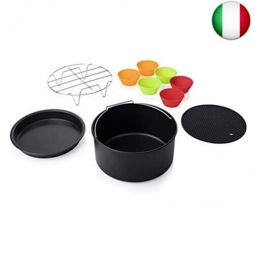 Princess 182012 Set Airfryer 5.2 L Set di 10 Accessori per Friggitrice Ad Aria