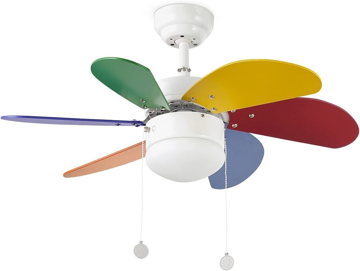 Ventilatore soffitto colorato 6 pale palao Faro Barcelona