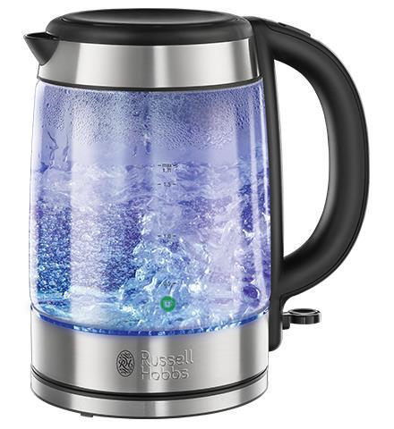 Russell Hobbs Kettle Bollitore Inox Vetro 2200W 7 Tazze 21600-57 Bollitore Acqua