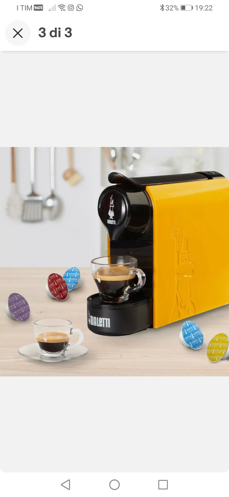 Bialetti Gioia Espresso machine 0.5 L Coffee capsule 1200 W Black 012900030/SC