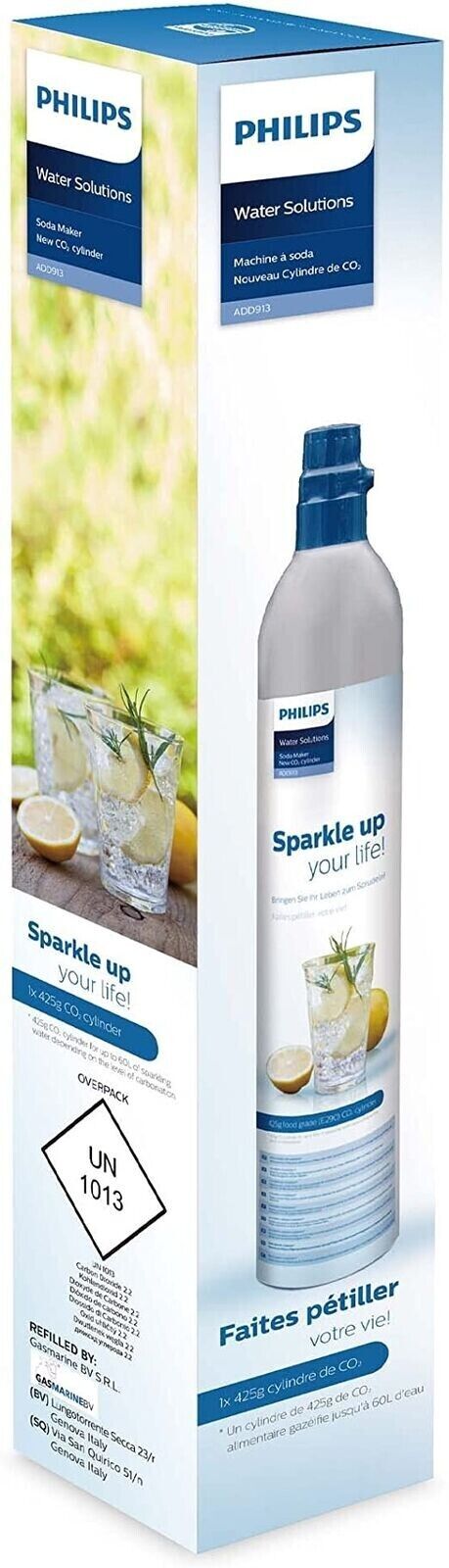 BOMBOLA NUOVA CO2 ALIMENTARE PHILIPS IN ALLUMINIO 425 g SOLO VENDITA CON SCATOLA