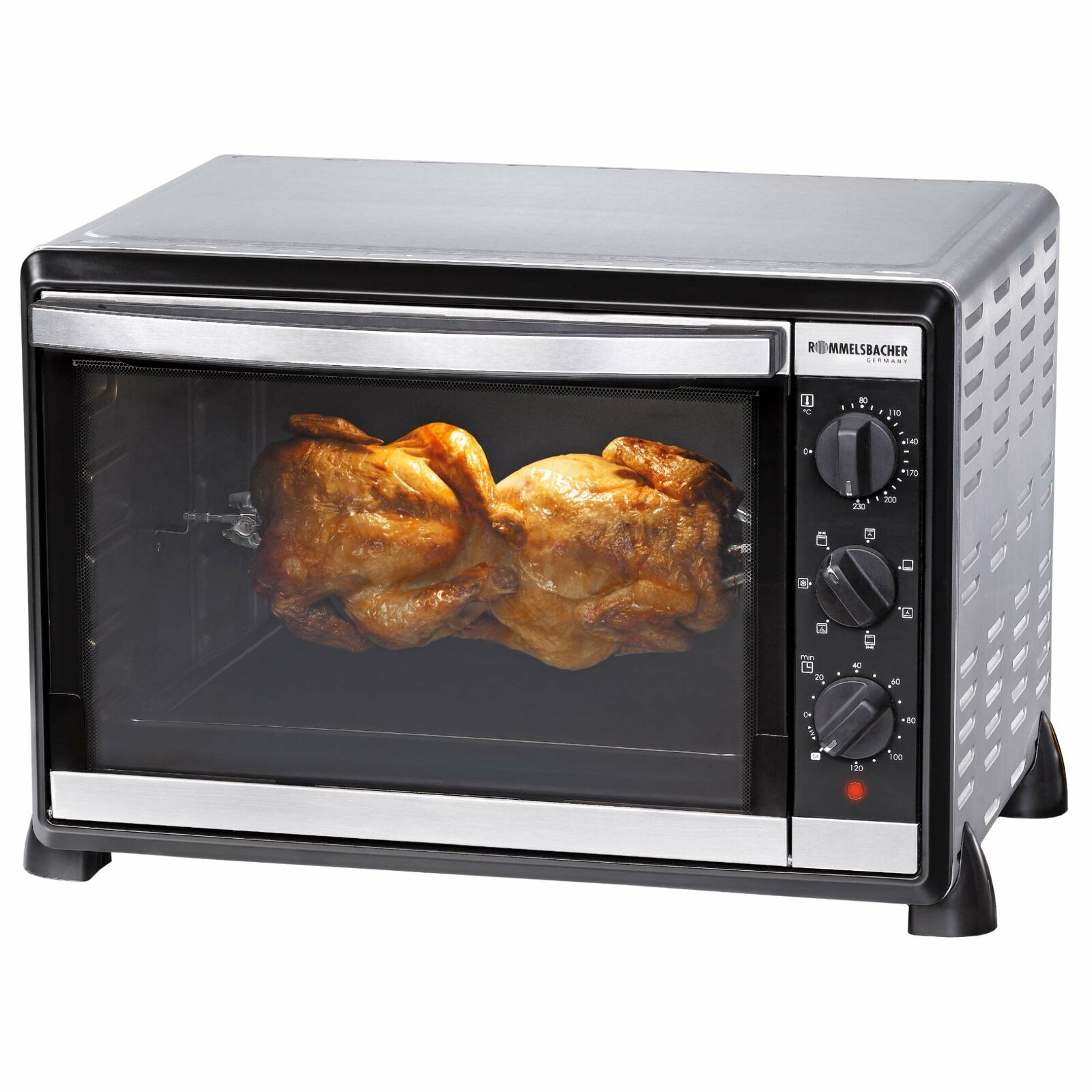 Rommelsbacher BG 1805/E, Forno e Grill girarrostro, 1800 Watt, Acciaio (g1L)