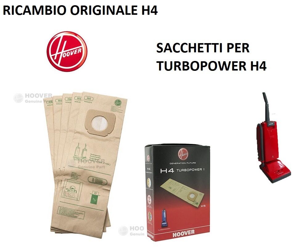 SACCHETTI ASPIRAPOLVERE BATTITAPPETO HOOVER H4 ORIGINALI IN SCATOLA TURBOPOWER