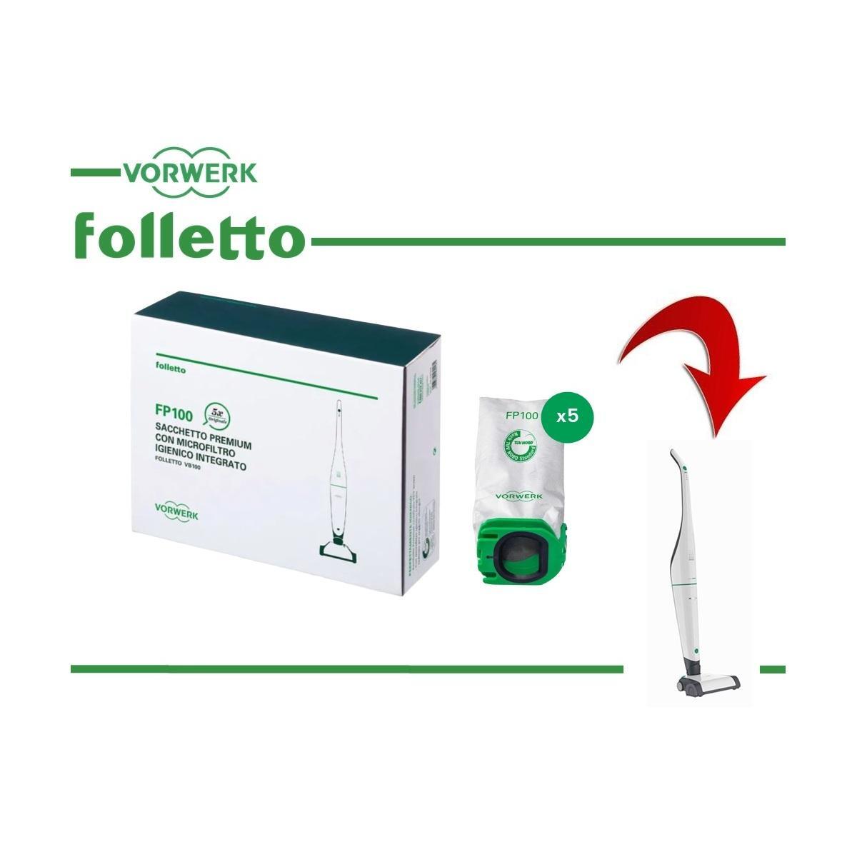 CF 5 SACCHETTI PREMIUM FP100 ORIGINALI FOLLETTO VB100