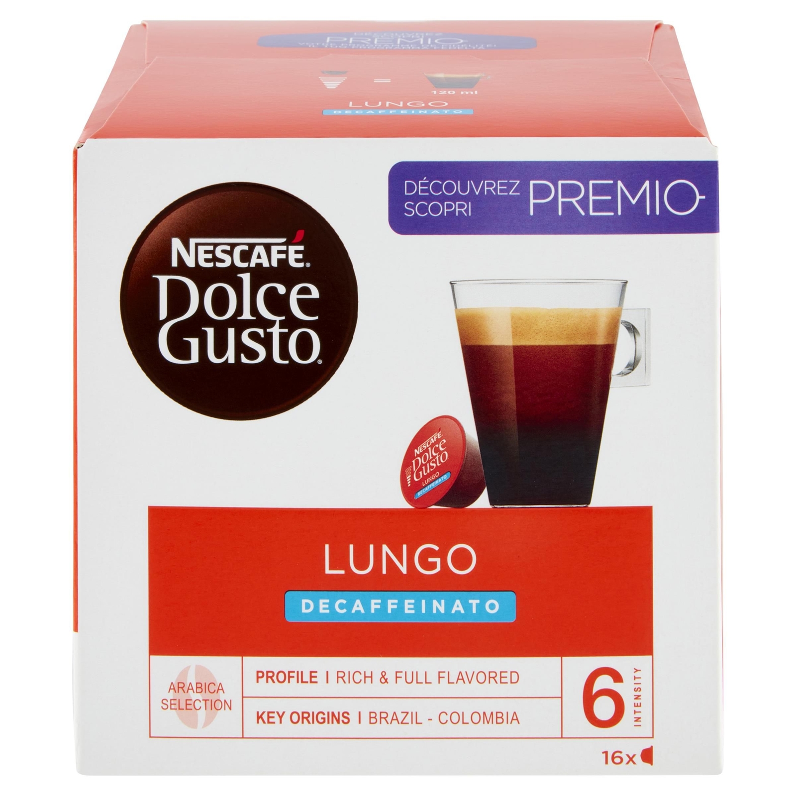 Nescafe Dolce Gusto Lungo Decaffeinato Box 16 Capsule 12062868
