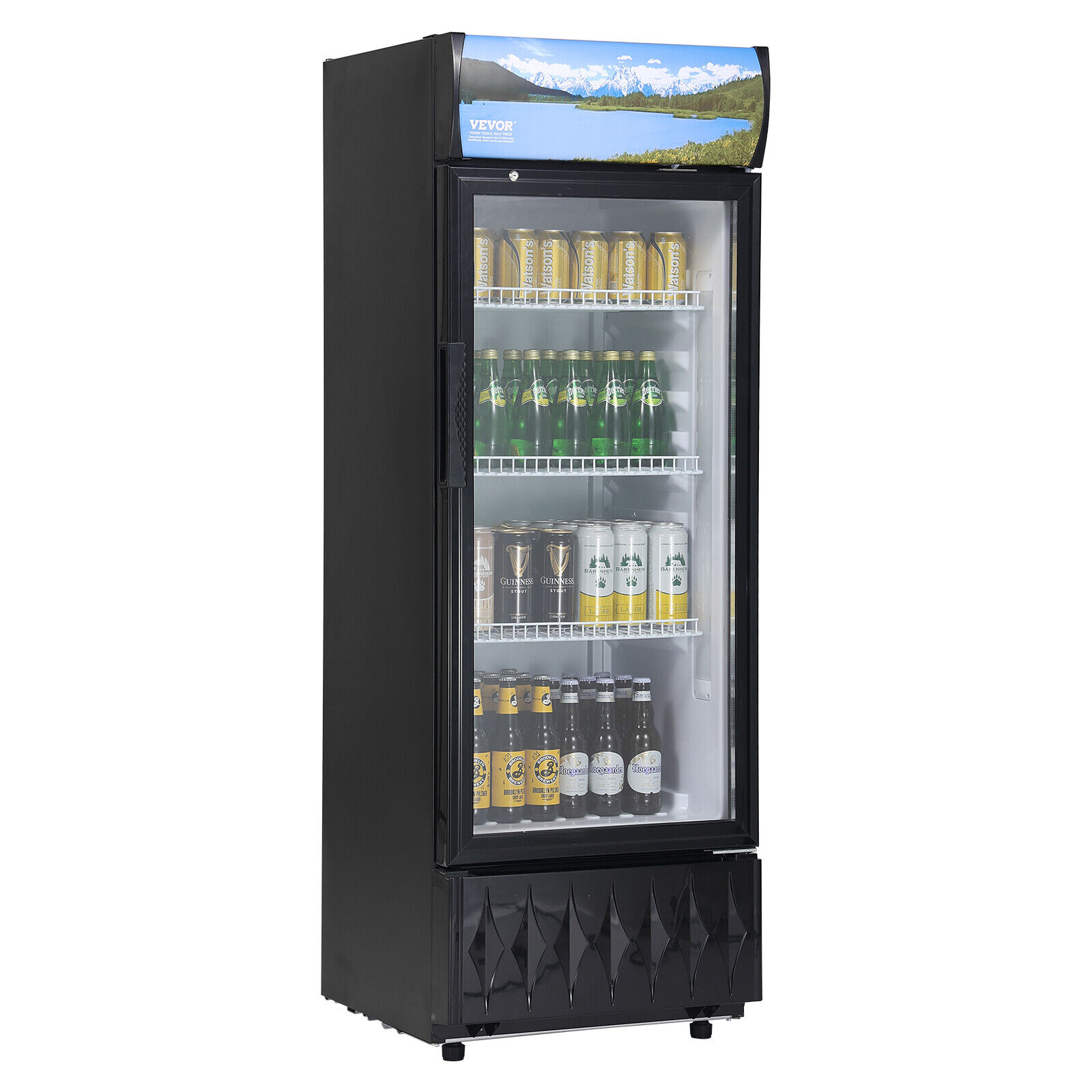 VEVOR Frigorifero per Bevande Vetrina Commerciale Frigo 195 L 0-10℃ 5 Ripiani