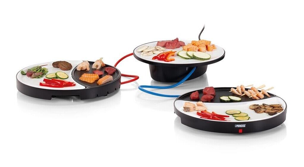 Piastra Teppanyaki Grill da Tavolo Dinner4all con due Piatti in Ceramica 500W