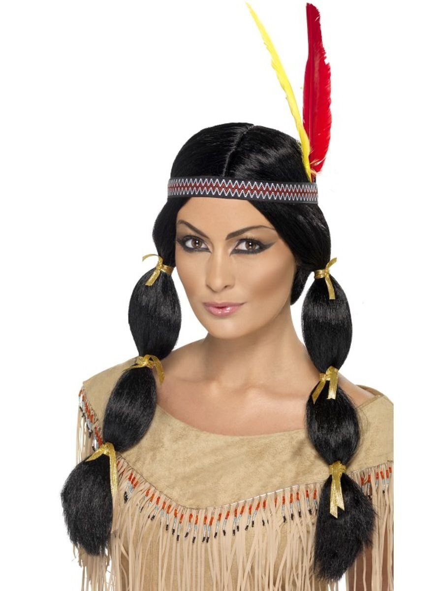 Smiffys Native American Inspired Wig, Black