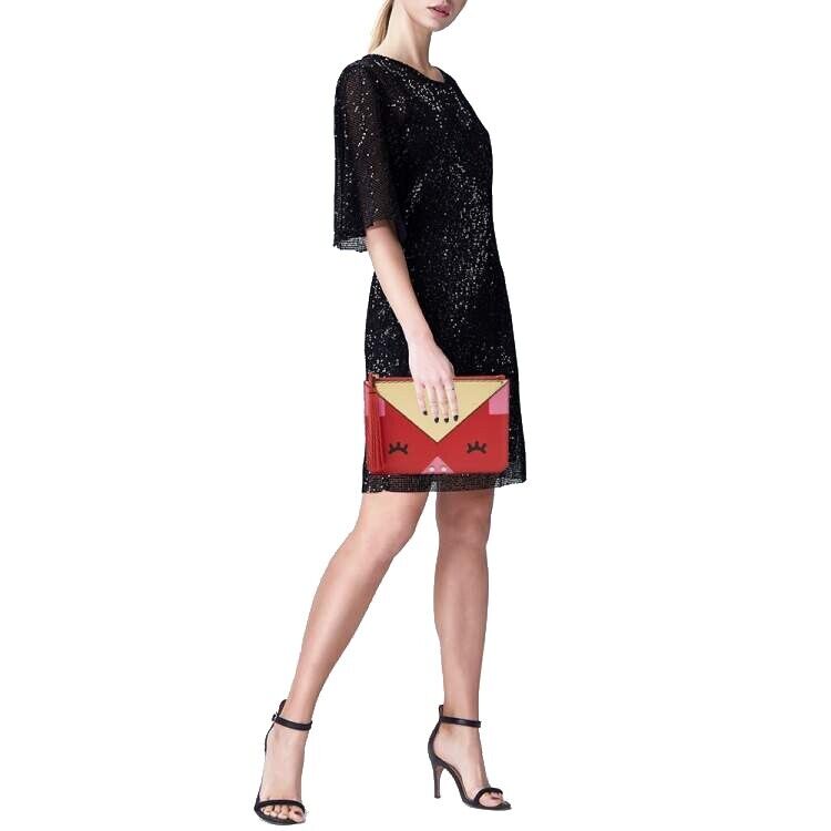 Emporio Armani pochette donna borsetta borsa a mano clutch bag Rosso 25x17x0.5