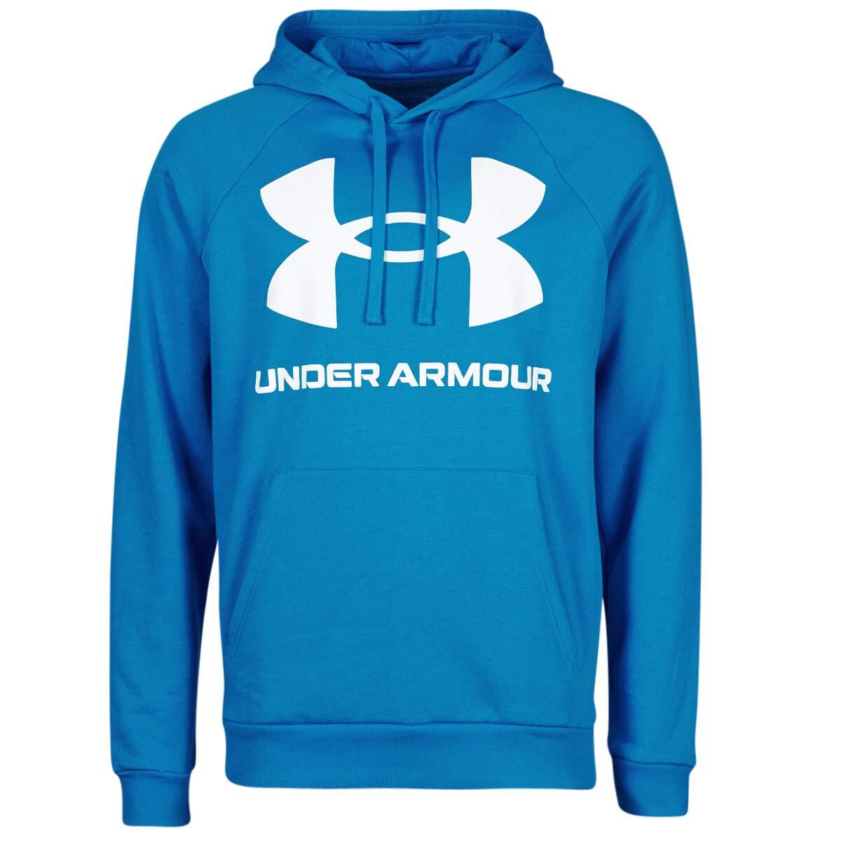 Under Armour Men's Men's Rival Fleece Big Logo Hoodie T-Shirt L Blue