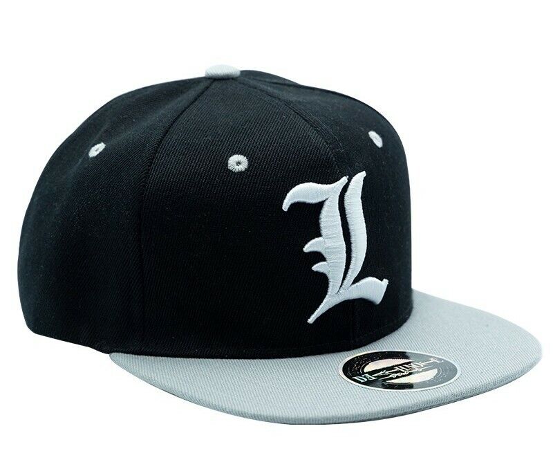 Cappello Death Note L (Elle) embroidered Logo - Black & Grey Cap Hat ABYStyle