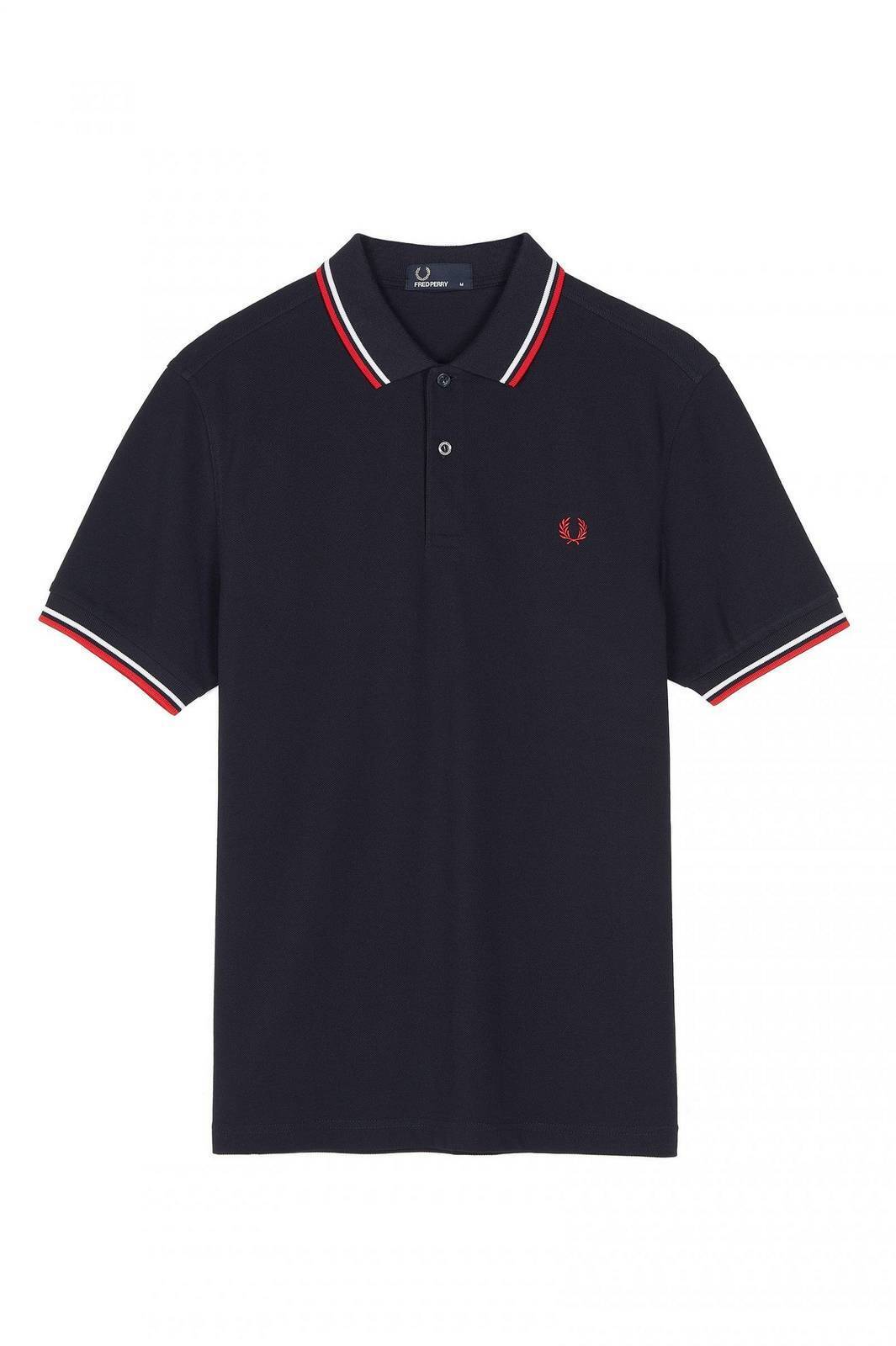 Fred Perry Polo Manica Corta Slim Fit Blu - Taglia S Abbigliamento Uomo Polo