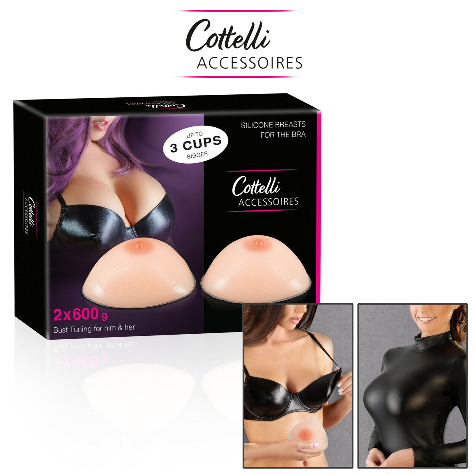 Cottelli Collection Cuscinetti Seni silicone Breasts INSERTS for the BRA 3 CUPS