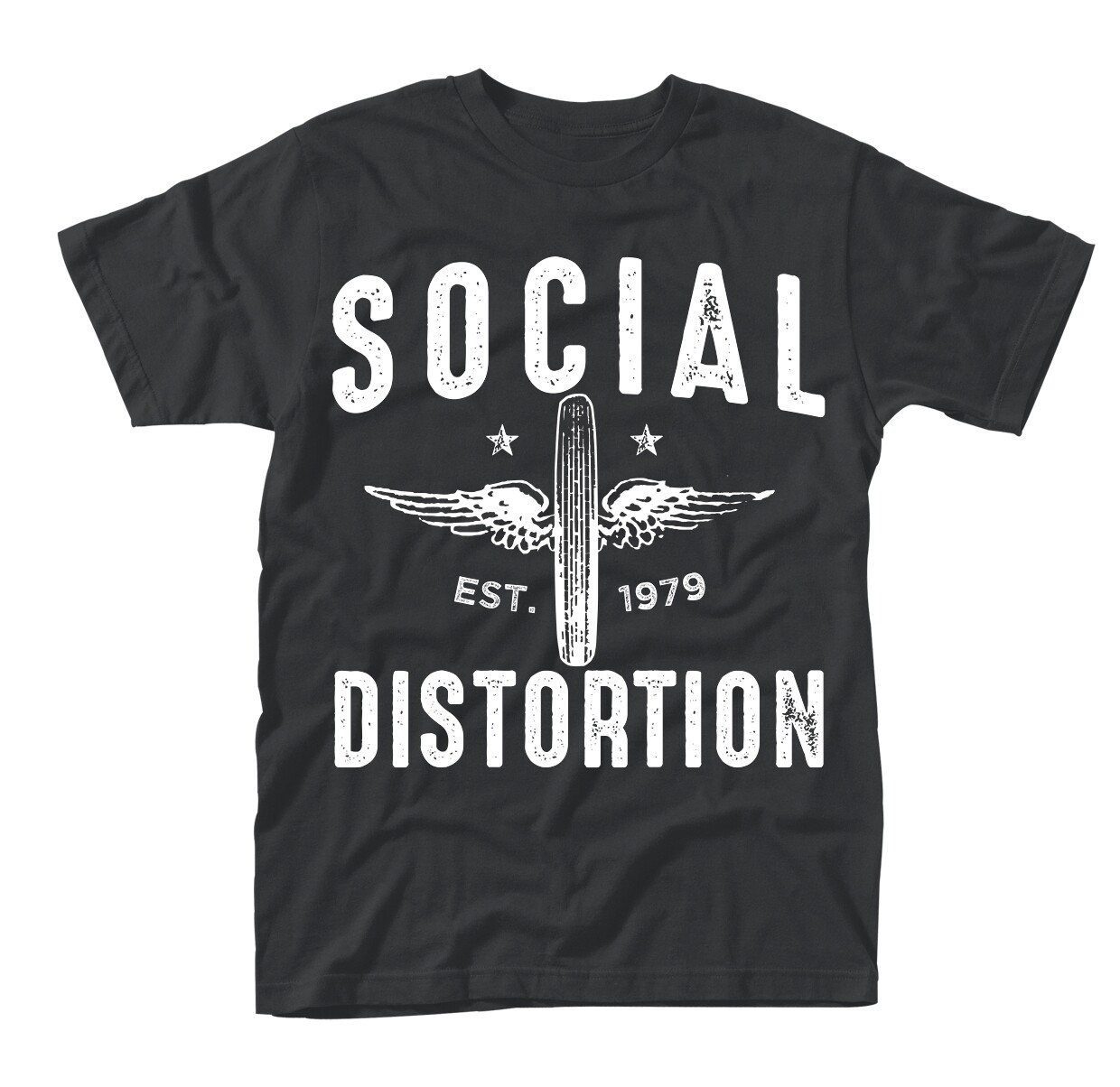 SOCIAL DISTORTION - WINGED WHEEL BLACK T-Shirt Medium