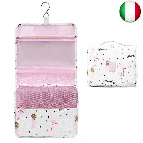Beauty Case da Viaggio per Donne, Lychii Borsa da Toilette Con Gancio,