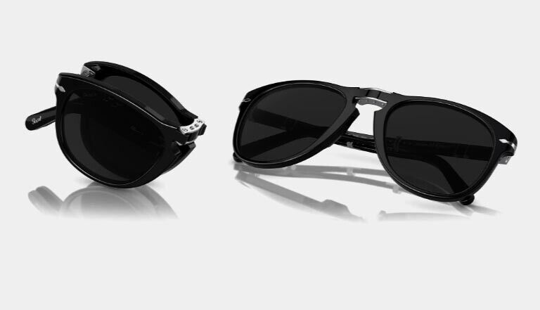 PERSOL 0PO714SM 54 95/81 IL PIEGHEVOLE Steve McQueen-BLACK lens DARK GREY