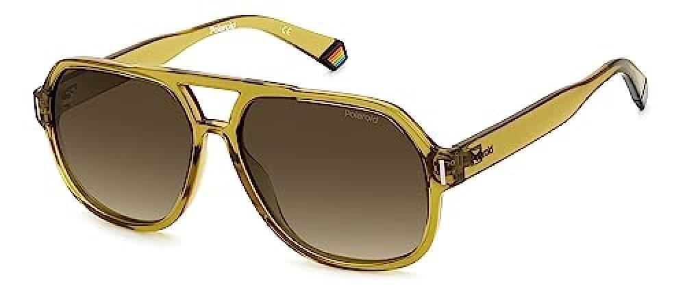(TG. 57) Polaroid PLD 6193/S Sunglasses, FMP Ochre, 57 Unisex - NUOVO