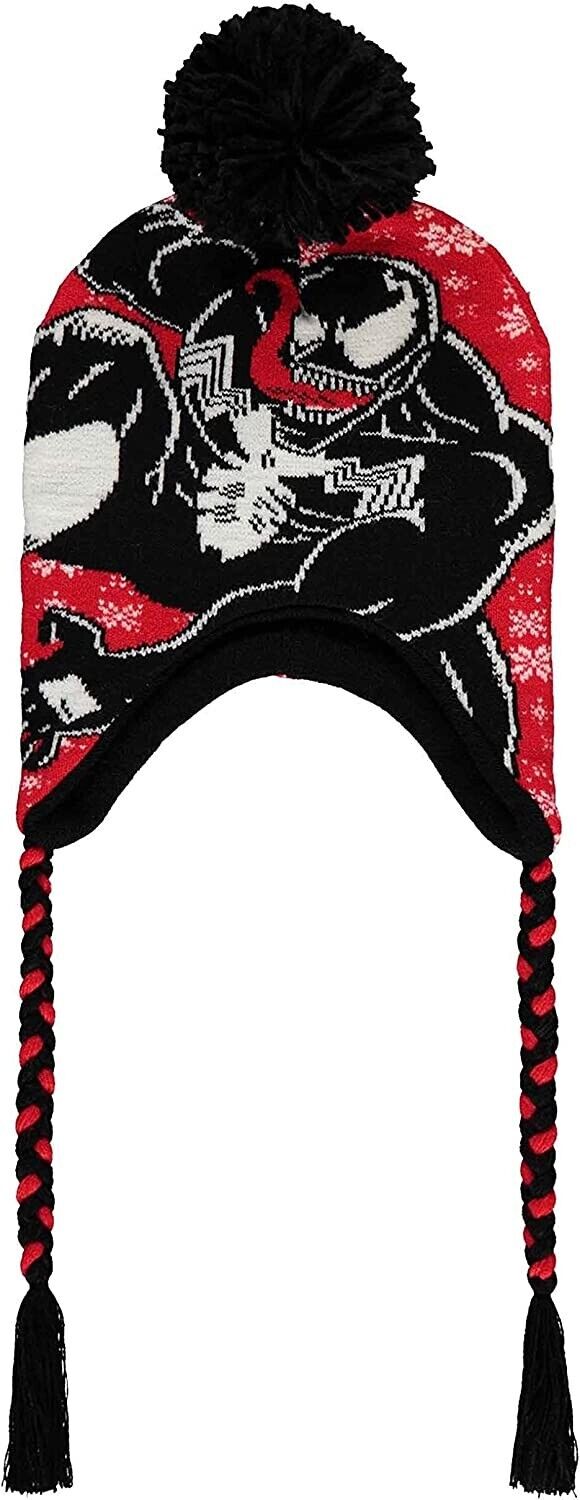Berretta Marvel Spider-man Venom Ski pom pom Laplander Beanie Sherpa Hat Difuzed