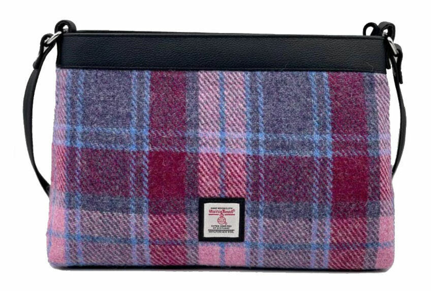 Scozzese Harris Tweed Grande Borsa a Tracolla - Rosa Pastello