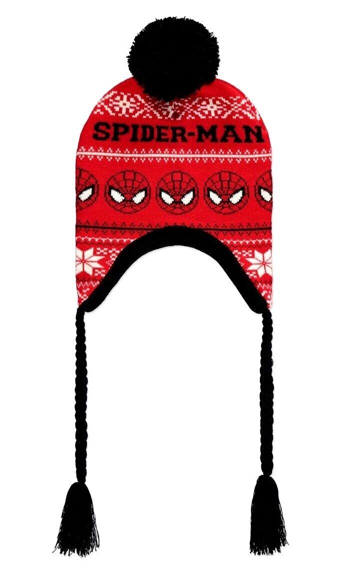 Berretta Marvel Spider-Man Ski christmas pom Beanie Laplander Sherpa Hat Difuzed