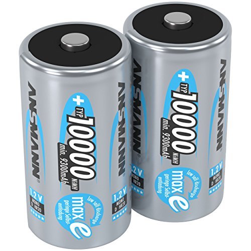 ANSMANN Mono D Akku Tipo 10.000mAh Batteria Ricaricabile ad Alta Capacita (x6N)