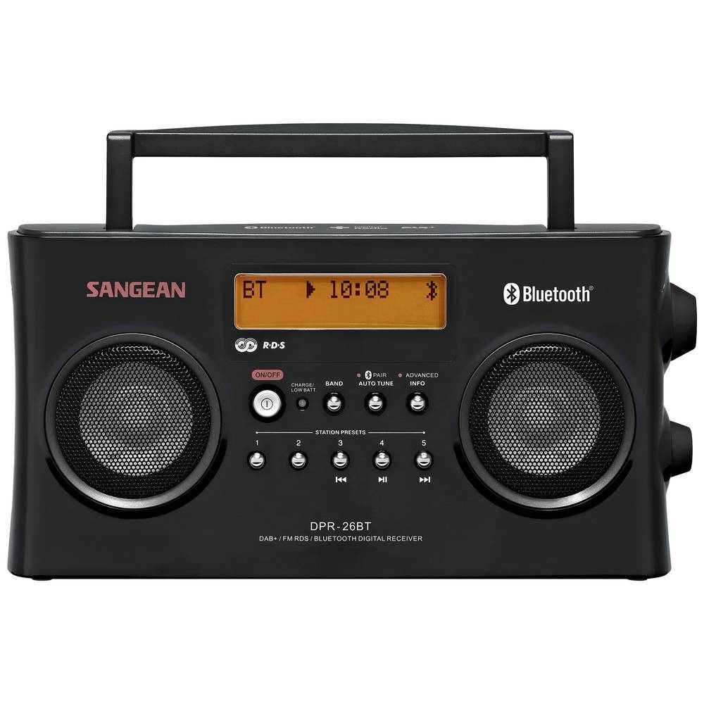 Sangean DPR-26 BT Radio portatile DAB+, FM AUX, Bluetooth Funzione di carica