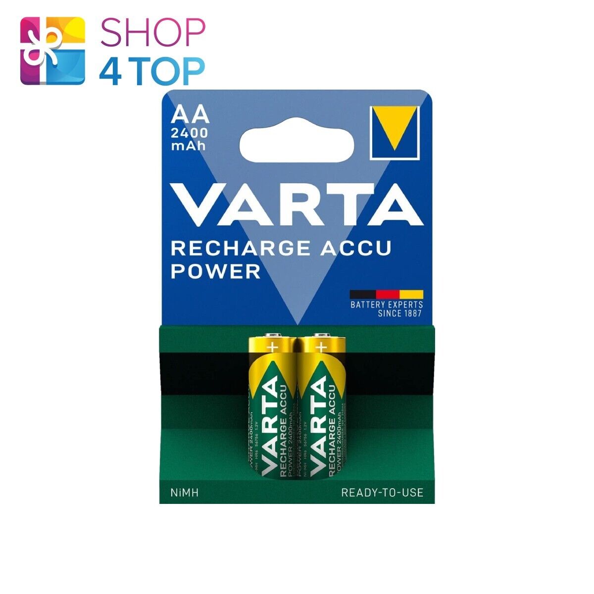 2 VARTA Aa Ricarica Accu Alimentazione batteries LR6 2400mAh Nimh Mignon 2BL
