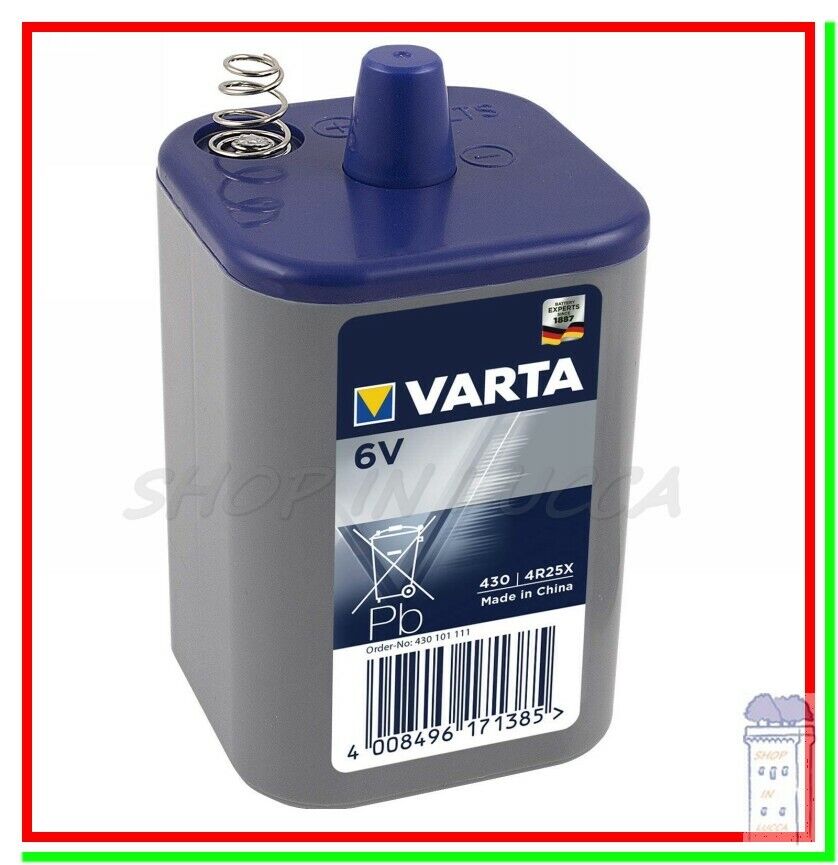 BATTERIA PILA VARTA 430 4R25X 6V 6 Volt 7500 mAh x lampeggiatori - scade 03-2024