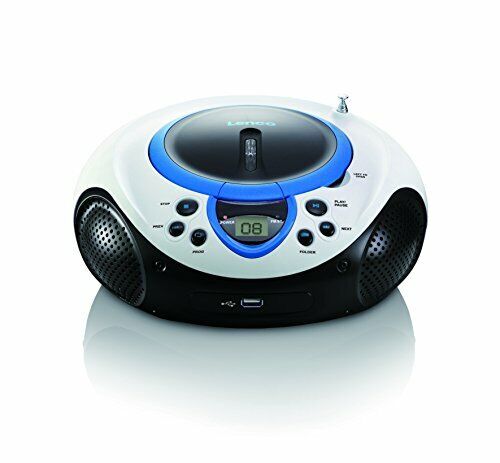 Lenco SCD-38 USB Stereo Boombox, Radio FM, CD/MP3-Player, USB 2.0, Blu (f5L)