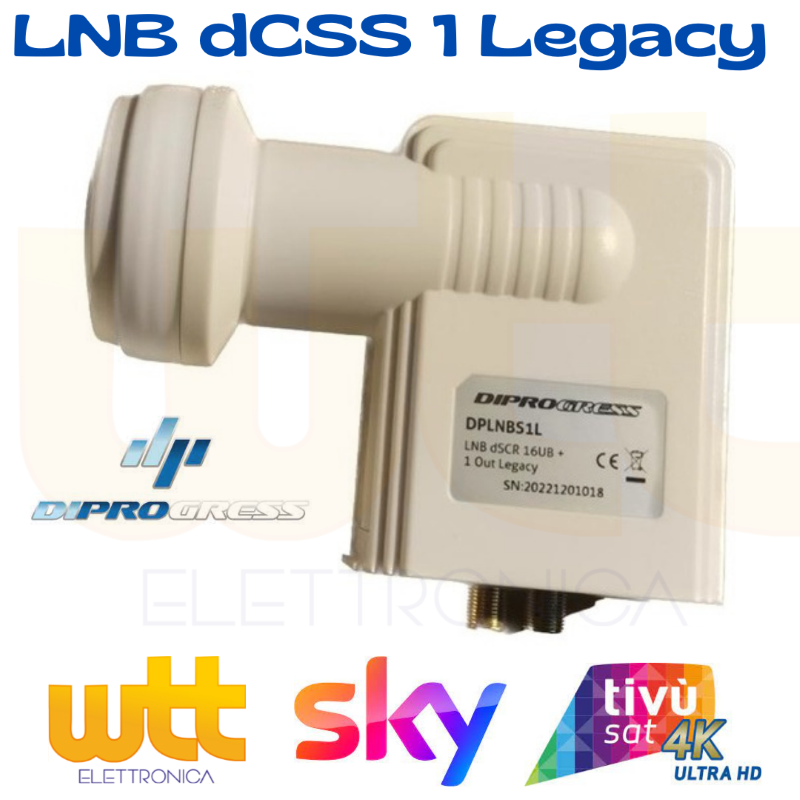 LNB dCSS SCR ILLUMINATORE OCCHIO CONVERTITORE 16UB CON 1 LEGACY