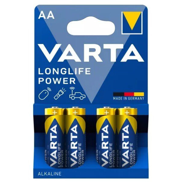 Blister 4 batterie Alcaline VARTA HIGH ENERGY Longlife Power Stilo LR6 AA 4906