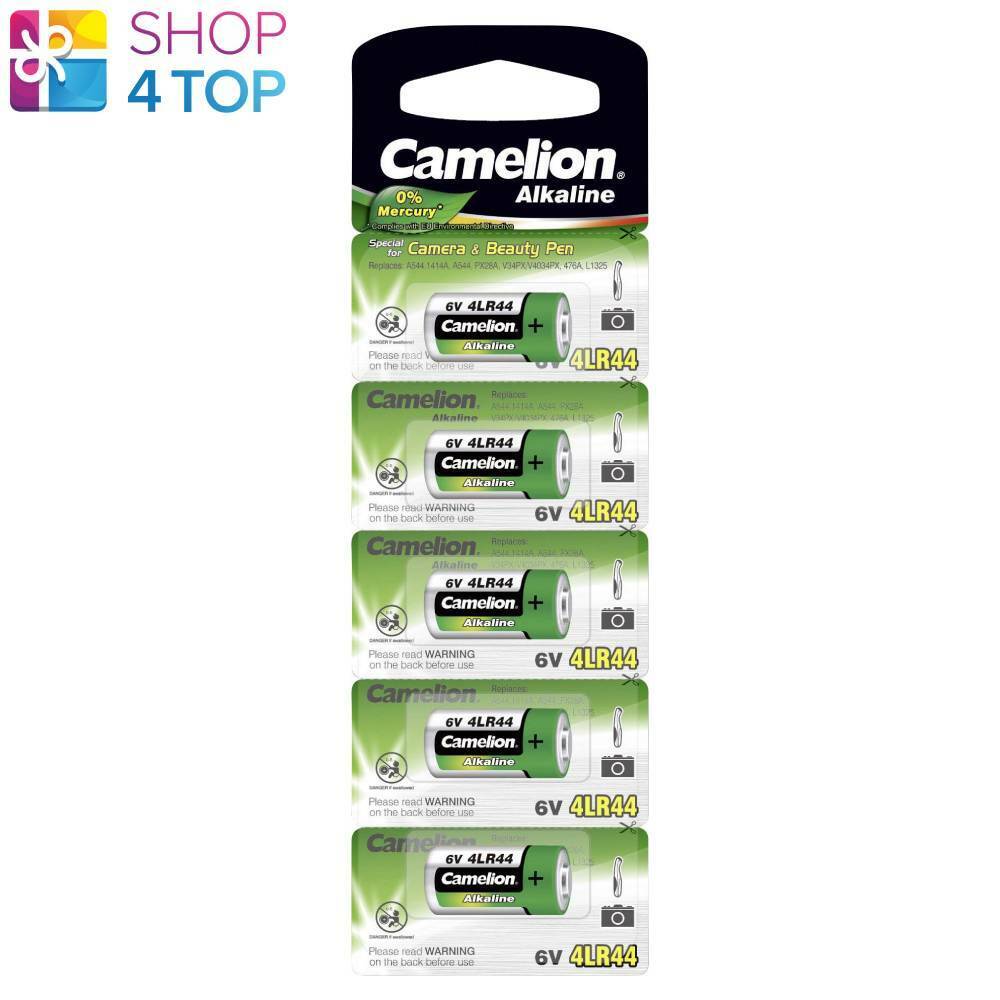5 Camelion 4LR44 Alcalino batteries A544 1414A A544 No Mercury 6V 5BL 2024 Nuovo