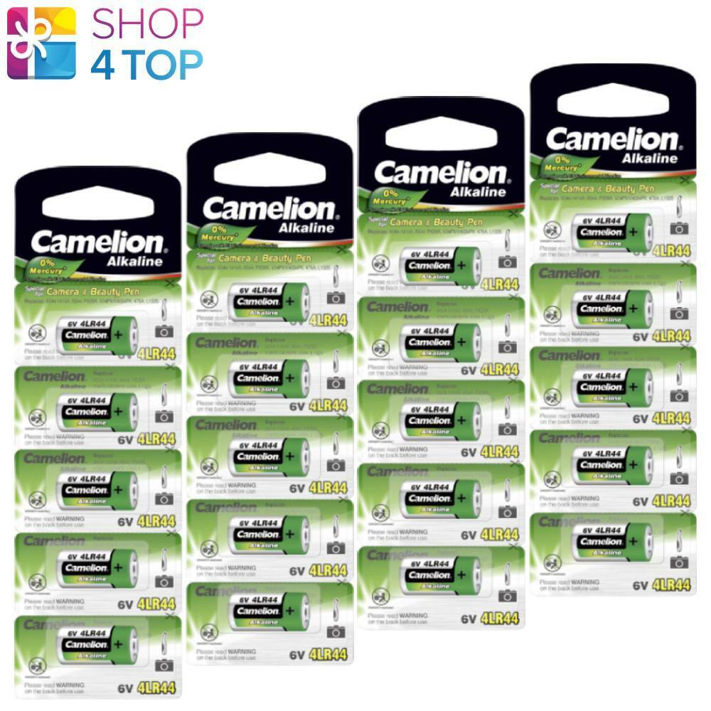 20 Camelion 4LR44 Alcalino batteries A544 1414A No Mercury 6V 5BL 2024 Nuovo