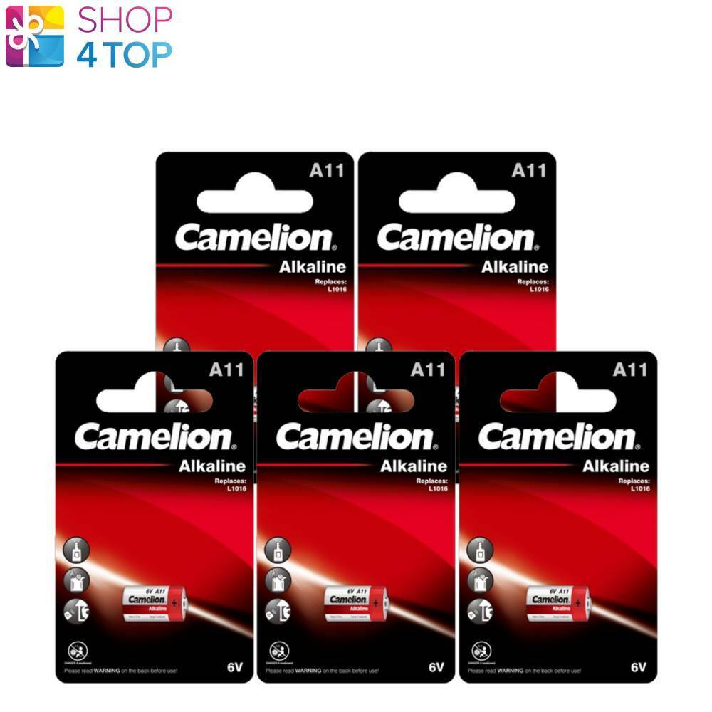 5 Camelion A11 Alcalino batteries 6V No Mercury 38mAh LR11A 1BL Exp 2025 Nuovo