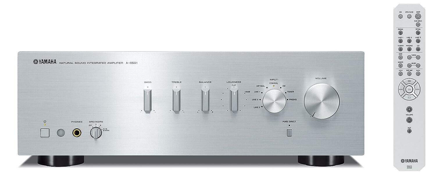 Yamaha A-S501 Silver Amplificatore Integrato 240W Telecomando Pure Direct