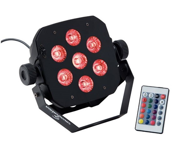 SOUNDSATION PAR-10W-7-R Faro PAR con 7 LED da 10W RGBW+AV 6IN1 e Telecomando -