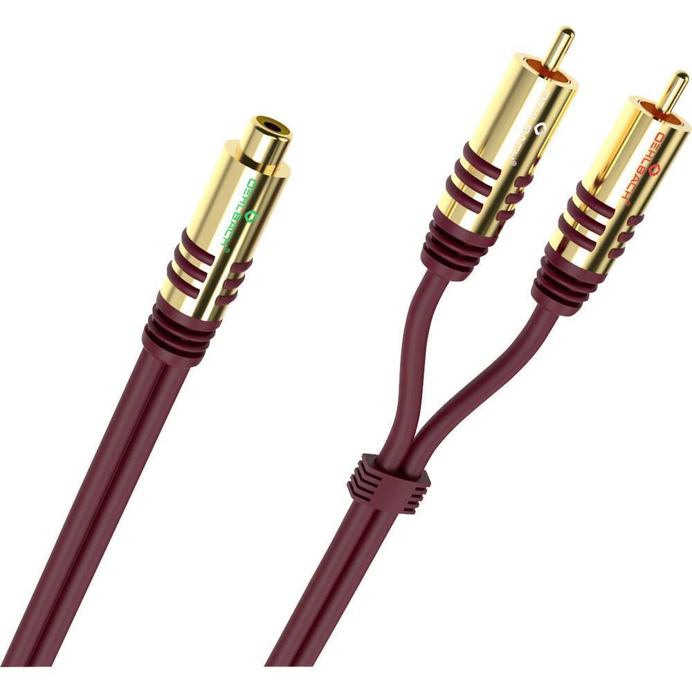 Oehlbach D1C20560 NF Y-Sub Adapter RCA Audio Adattatore [2x Spina RCA - 1x