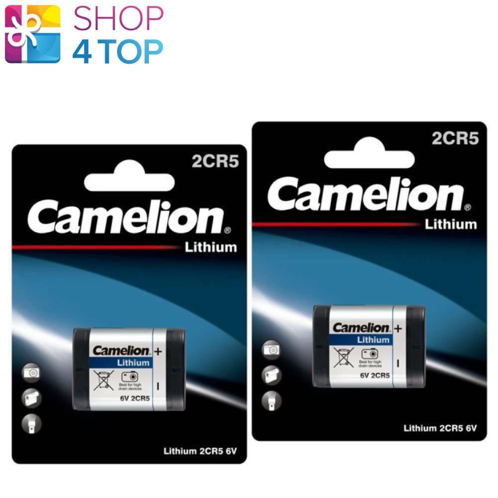 2 Camelion 2CR5 Litio batteries 6V Foto Fotocamera 1400mAh DL245 1BL 2030 Nuovo