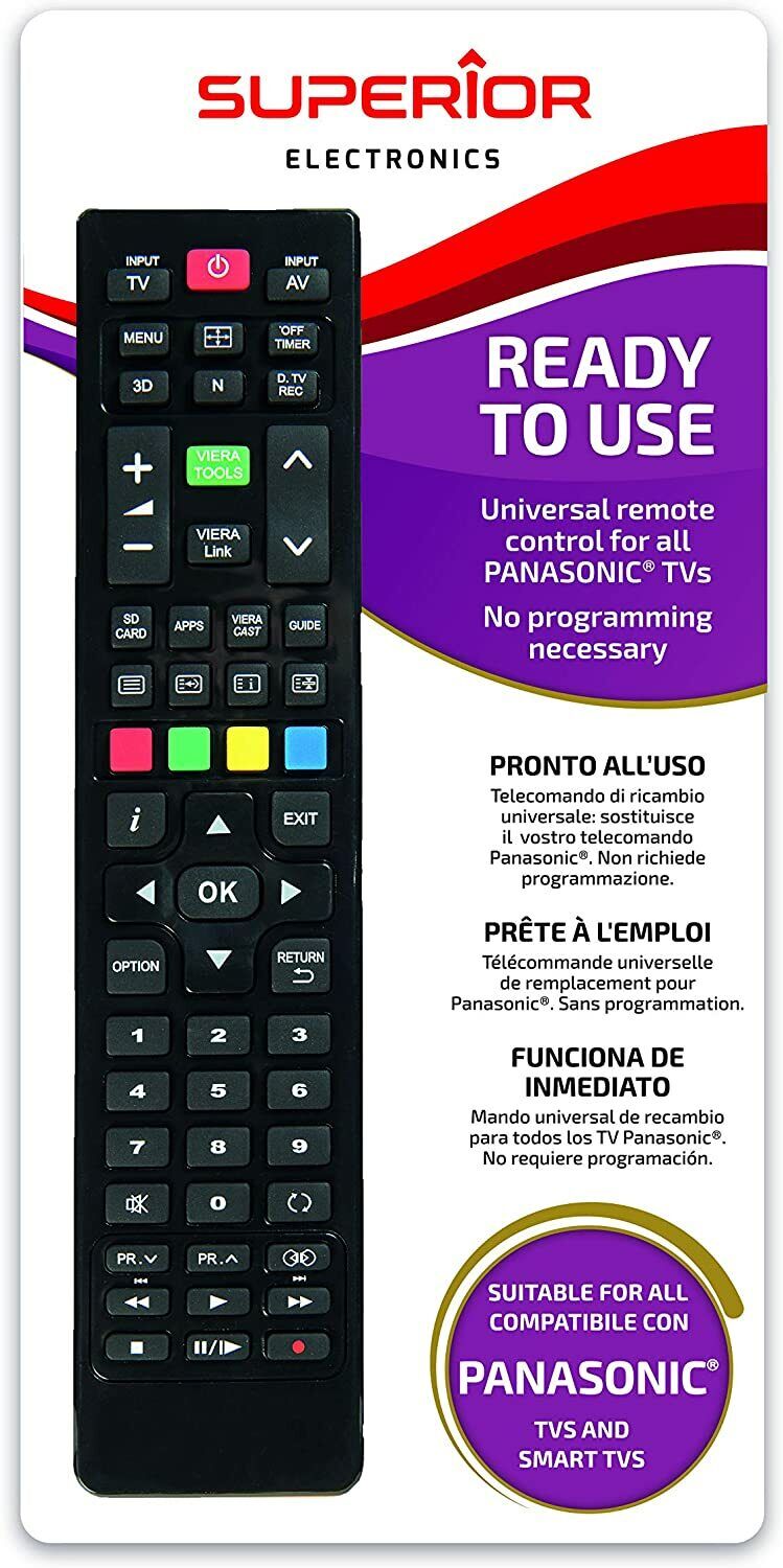 TELECOMANDO UNIVERSALE COMPATIBILE TV PER PANASONIC  LCD PLASMA SMART VIERA
