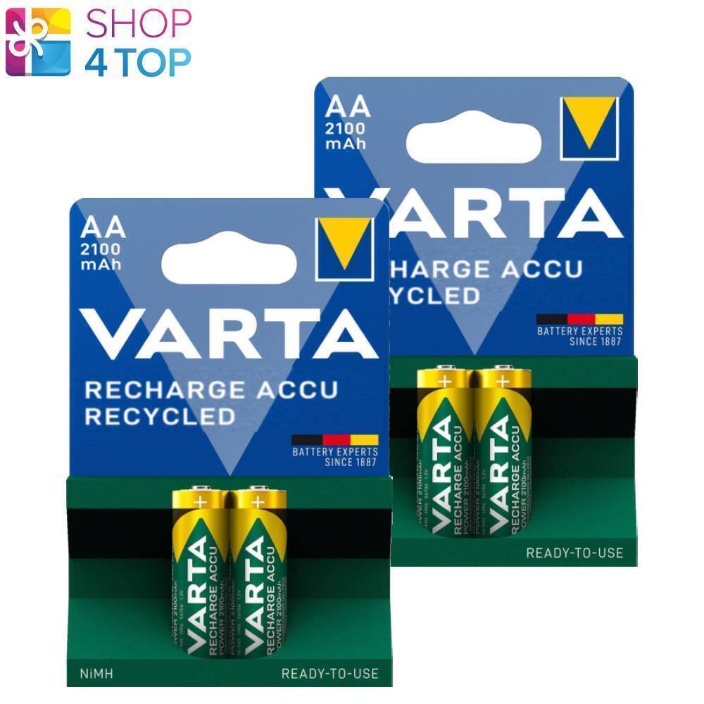 4 VARTA Ricarica Riciclati Accu Aa batteries LR6 2100mAh Nimh Mignon 2BL 1.2V