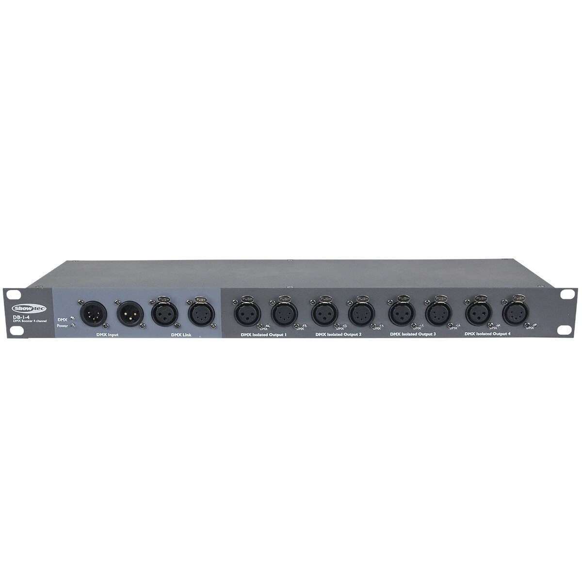 SHOWTEC DB-1-4 SPLITTER E BOOSTER DMX 4 CANALI XLR 3-5 POLI 1 UNITA' RACK