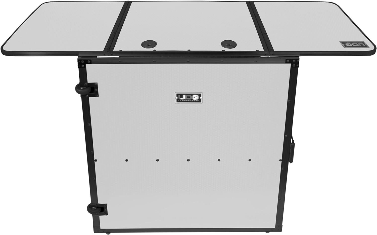 UDG U92049WH2 TAVOLO CONSOLLE PIEGHEVOLE CON RUOTE PER DJ TASTIERE LIVE bianco