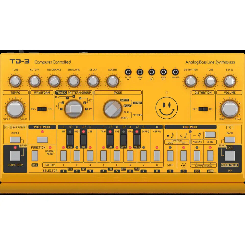 BEHRINGER TD-3 AM yellow sintetizzatore e sequencer analogico per produzione NEW