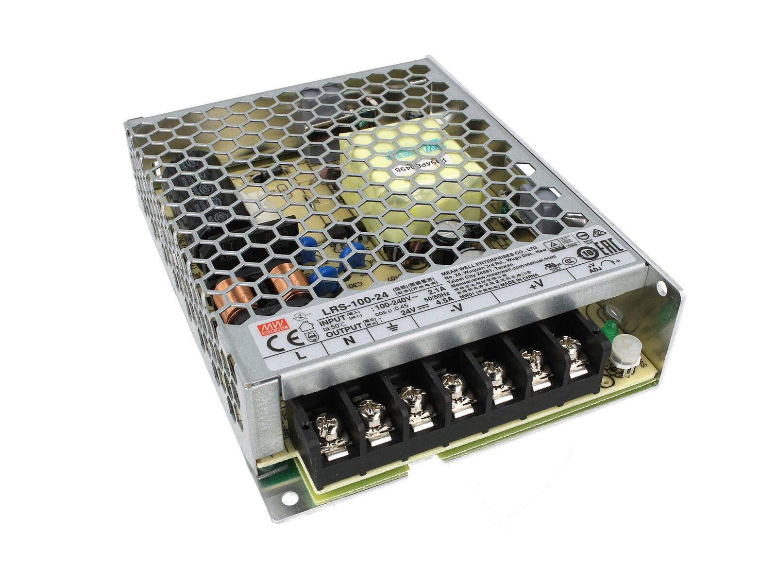 Alimentatore Switching 108W 24Vdc 4.5A Doppia Uscita LRS-100-24 MEANWELL