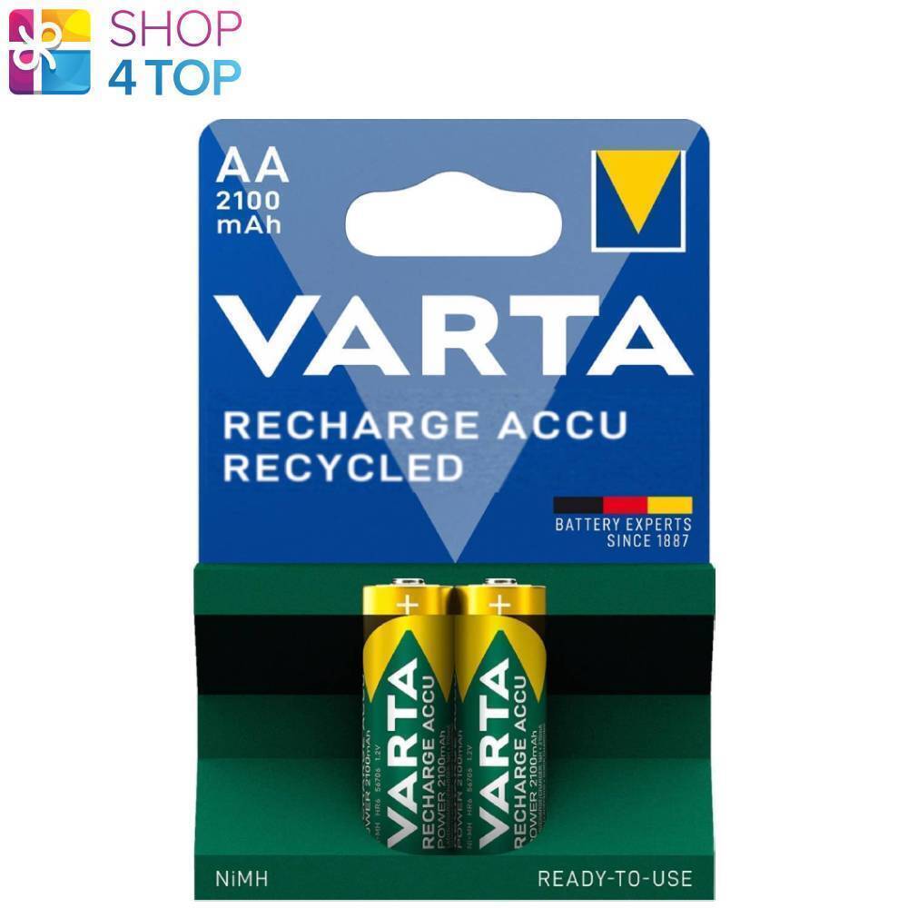 2 VARTA Ricarica Riciclati Accu Aa batteries LR6 2100mAh Nimh Mignon 2BL 1.2V