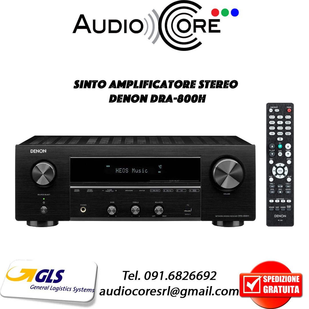 DENON DRA-800H BLACK SINTOAMPLIFICATORE 2 CANALI HI-FI DI RETE NERO NUOVO