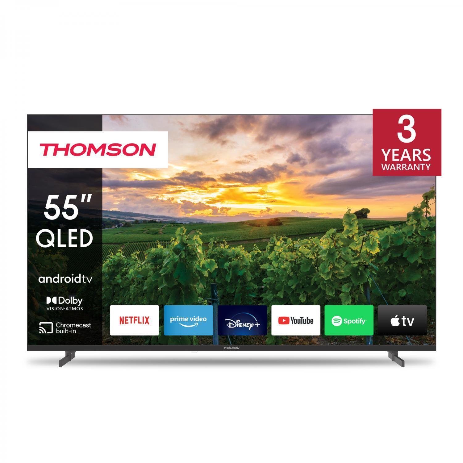 Thomson Smart TV 55 Pollici 4K Ultra HD Display QLED Google TV Nero 55QA2S13
