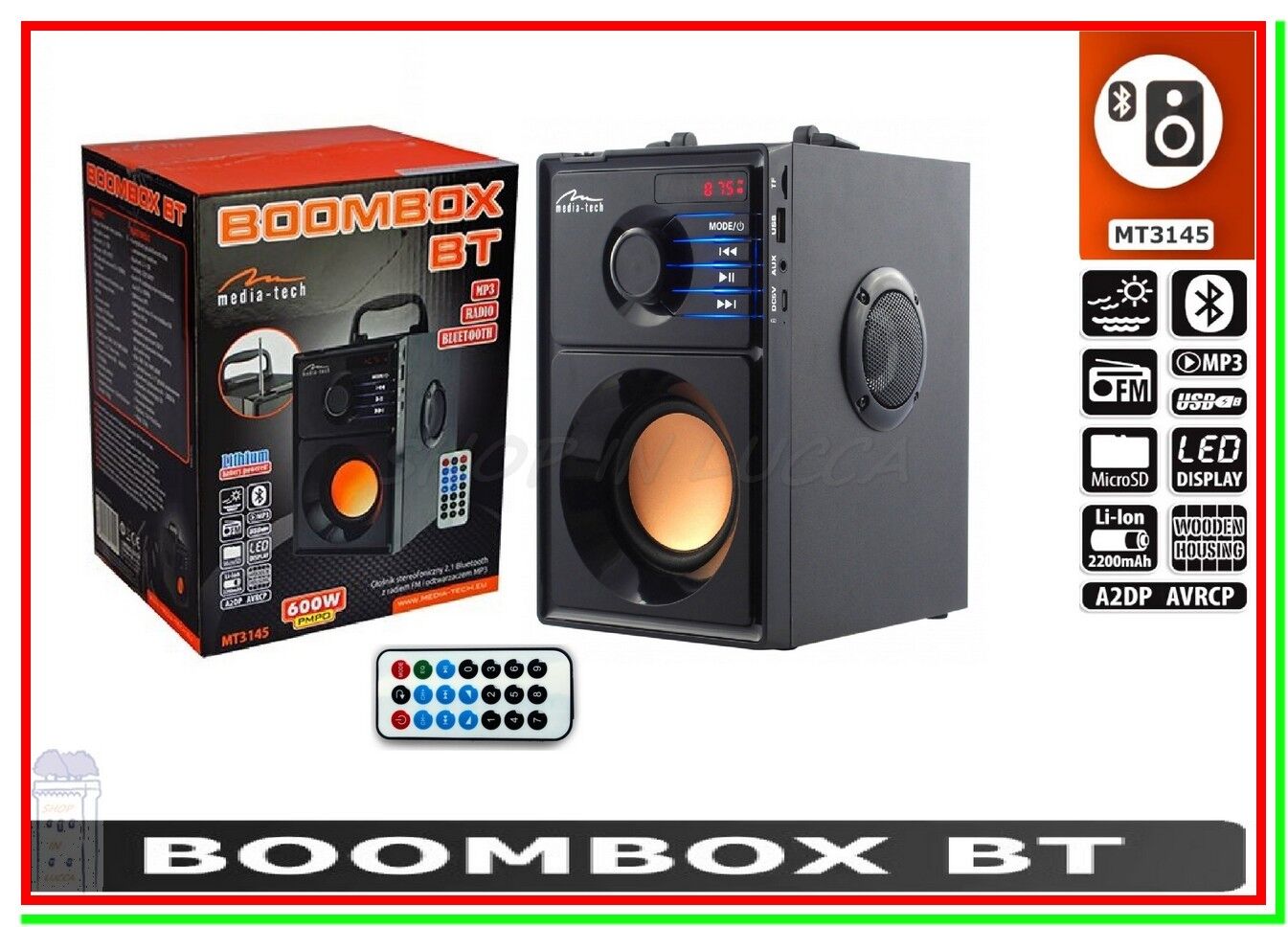 Altoparlante Speaker Cassa Bluetooth Portatile Amplificata USB MP3 BOOMBOX 3145